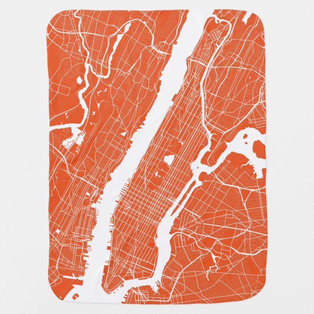 New York City Modern Map Baby Blanket (Front)