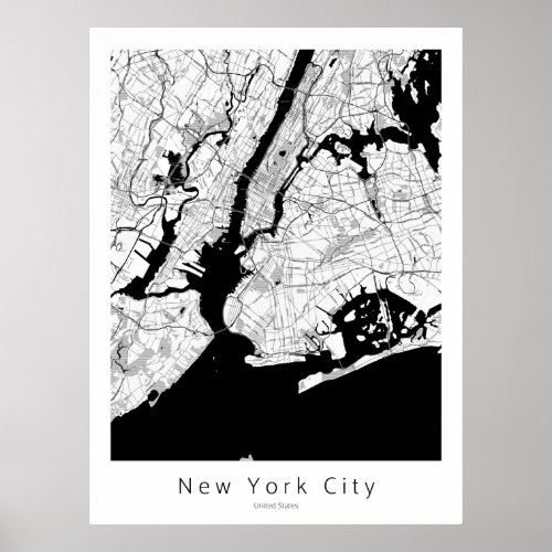 New York City Modern Minimal City Map Poster