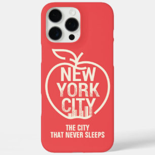 NEW YORK CITY Modern Red Big Apple Skyline iPhone 16 Pro Max Case