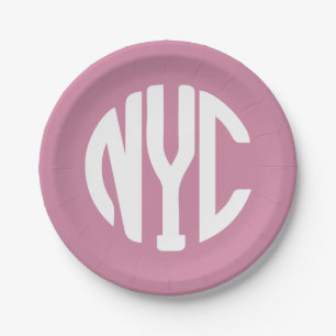 New York City monogram Paper Plates