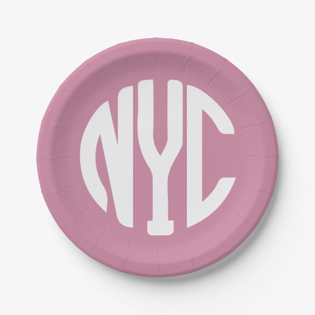 New York City monogram Paper Plates (Front)