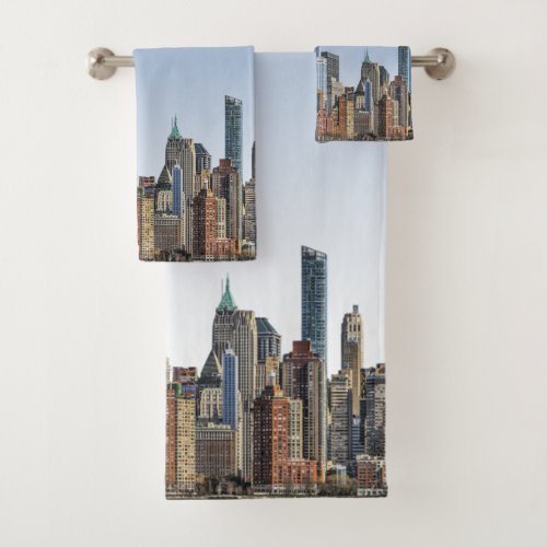 New York City Morning Cityscape  Bath Towel Set