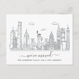 New York City Moving Announcement Postcard