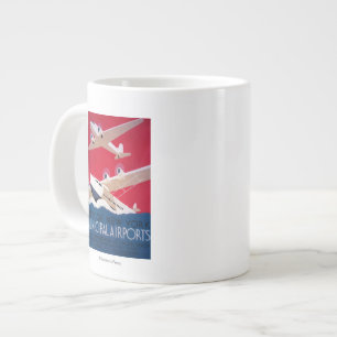 New York City Municipal Airport Vintage Poster Giant Coffee Mug