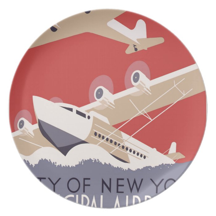 New York City Municipal Airports Dinner Plates