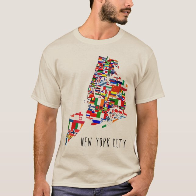 New York City Nations Flags Tee Shirt (Front)