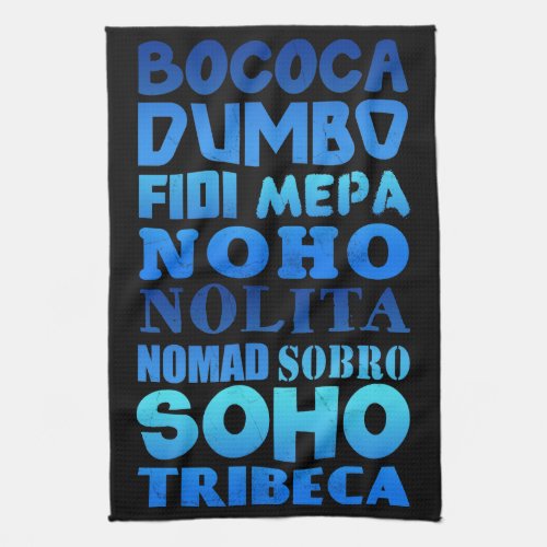 New York City Neighborhood Acronyms Towel