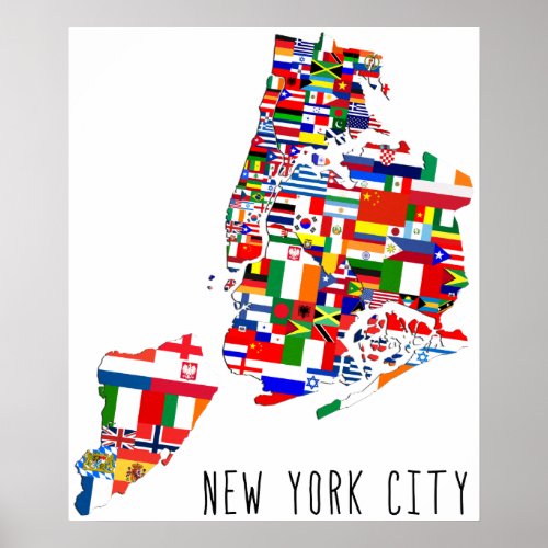 New York City Neighborhood Flags Poster