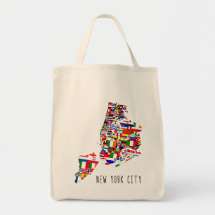 New York City Neighborhood Flags Tote Bag