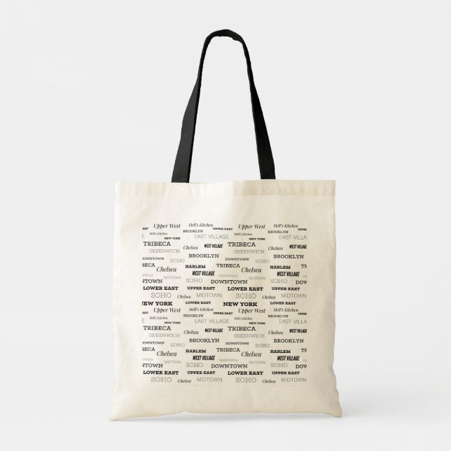 New York City Neighborhoods Tote Bag (Back)