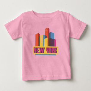 New York City   Neon Skyline Baby T-Shirt