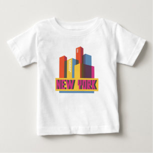 New York City   Neon Skyline Baby T-Shirt