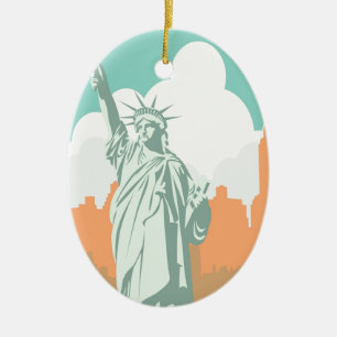 New York City Never Sleeps Vintage Ceramic Ornament