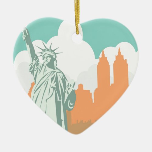 New York City Never Sleeps Vintage Ceramic Ornament