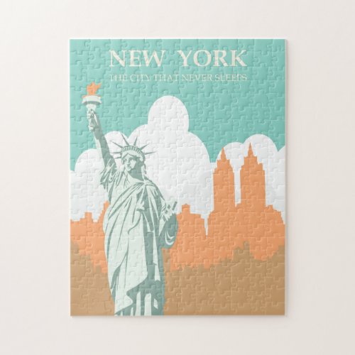 New York City Never Sleeps Vintage Jigsaw Puzzle