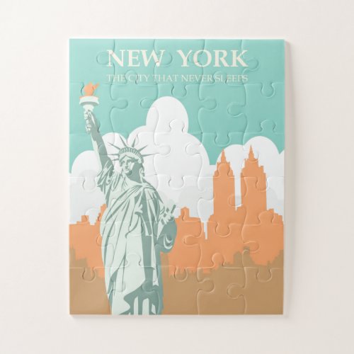 New York City Never Sleeps Vintage Jigsaw Puzzle