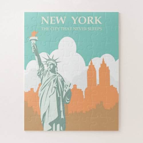 New York City Never Sleeps Vintage Jigsaw Puzzle