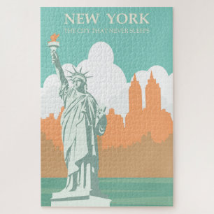 New York City Never Sleeps Vintage Jigsaw Puzzle