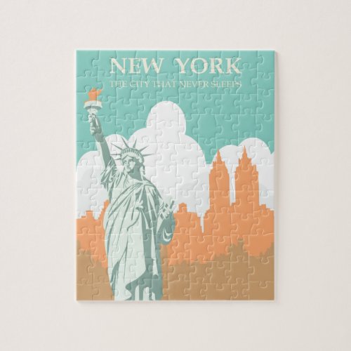 New York City Never Sleeps Vintage Jigsaw Puzzle