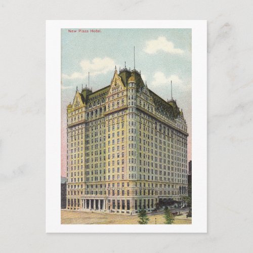 New York City New Plaza Hotel c1910 Vintage Postcard