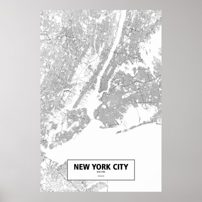New York City, New York (black on white) Poster (Front)