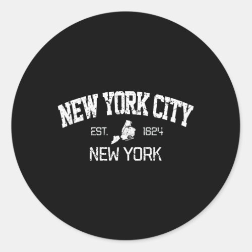 New York City New York Est 1624 Classic Round Sticker