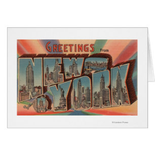 New York City, New York - Large Letter Scenes 2 Cards