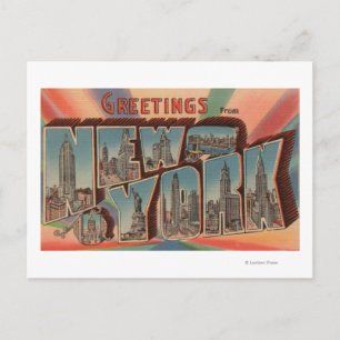 New York City, New York - Large Letter Scenes 2 Postcard