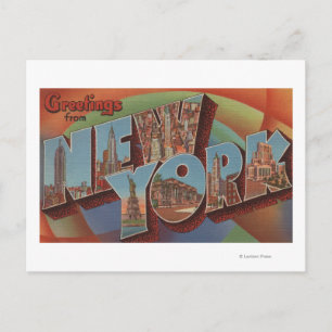 New York City, New York - Large Letter Scenes 3 Postcard