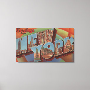 New York City, New York - Large Letter Scenes Canvas Print