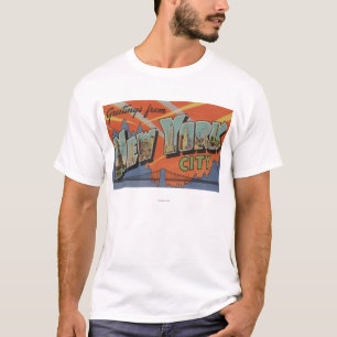 New York City, New York - Large Letter Scenes T-Shirt