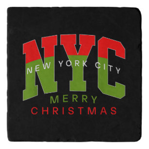 New York City New York Merry Christmas Travel Gift Trivet