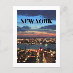 New York City Newyork Skyline Buildings Night Sky Postcard