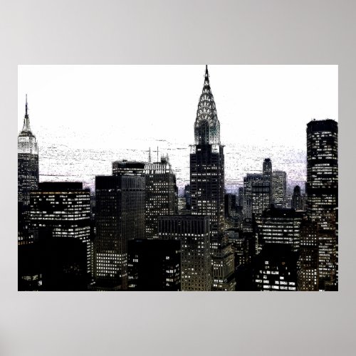 New York City Night Artwork Poster