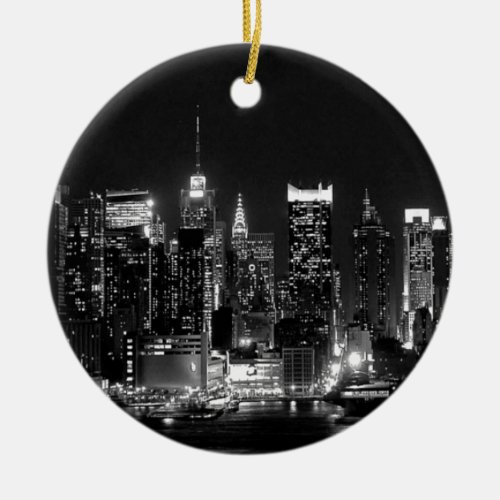 New York City Night Ceramic Ornament