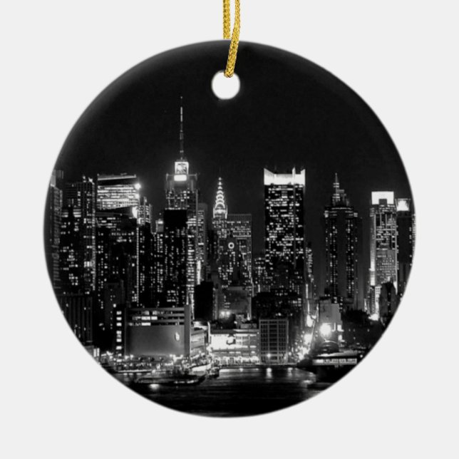 New York City Night Ceramic Ornament (Front)