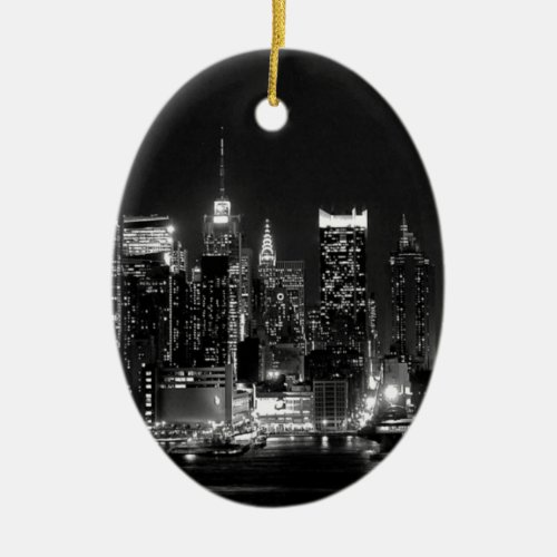 New York City Night Ceramic Ornament