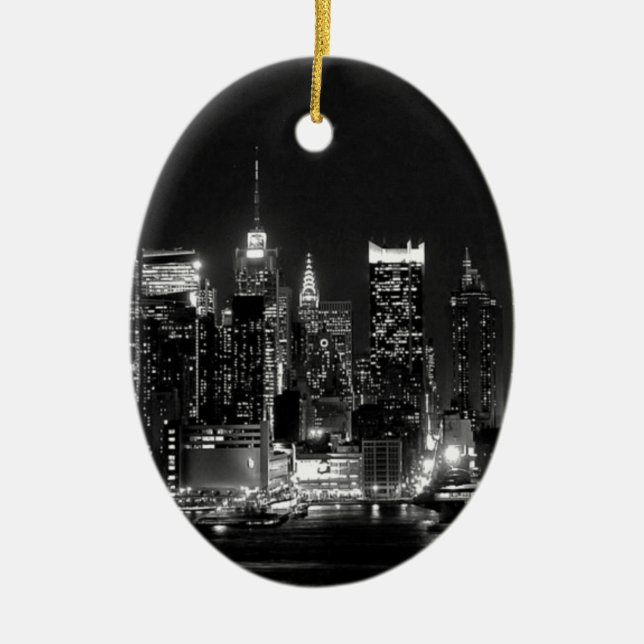 New York City Night Ceramic Ornament (Front)