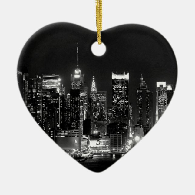 New York City Night Ceramic Ornament (Front)