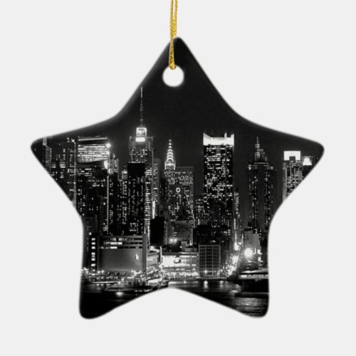 New York City Night Ceramic Ornament