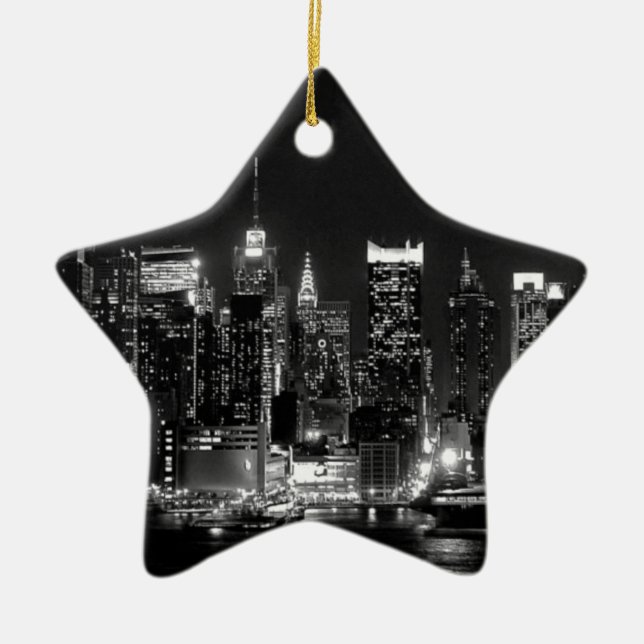 New York City Night Ceramic Ornament (Front)