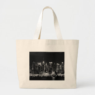 New York City Night Large Tote Bag