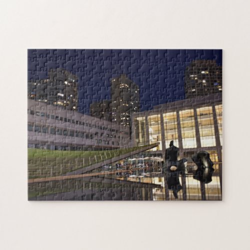 New York City Night Lincoln Center NYC Photography Jigsaw Puzzle