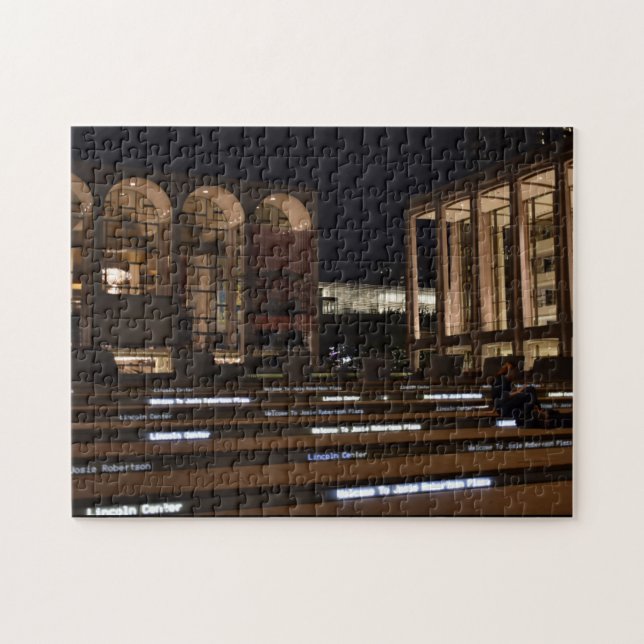 New York City Night Lincoln Center NYC Photography Jigsaw Puzzle (Horizontal)