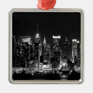New York City Night Metal Ornament