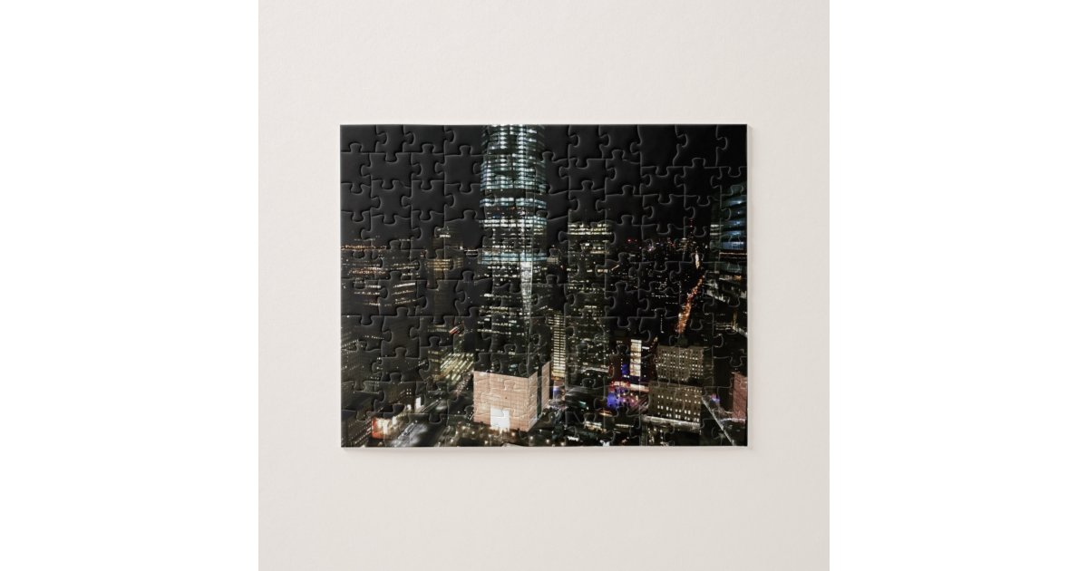 New York City Night NYC Manhattan Skyline Photo Jigsaw Puzzle | Zazzle