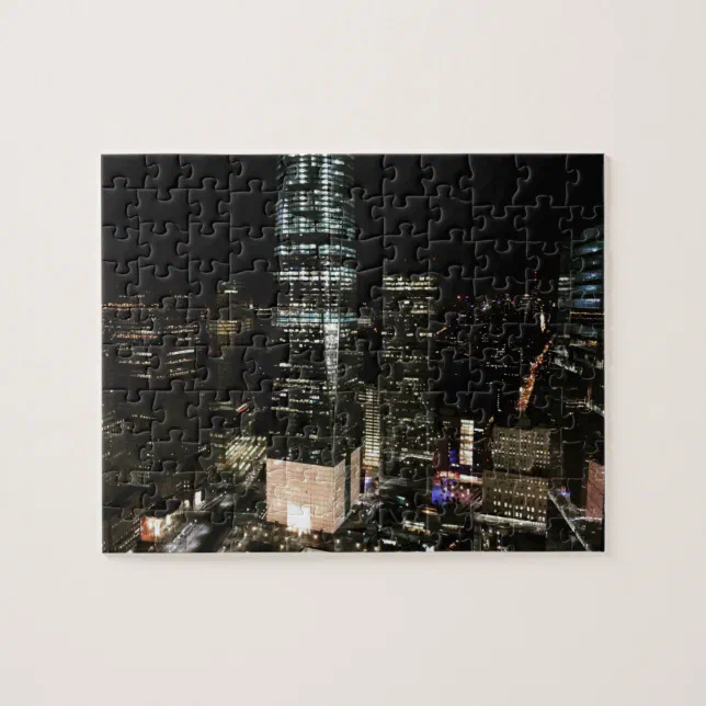 New York City Night NYC Manhattan Skyline Photo Jigsaw Puzzle | Zazzle