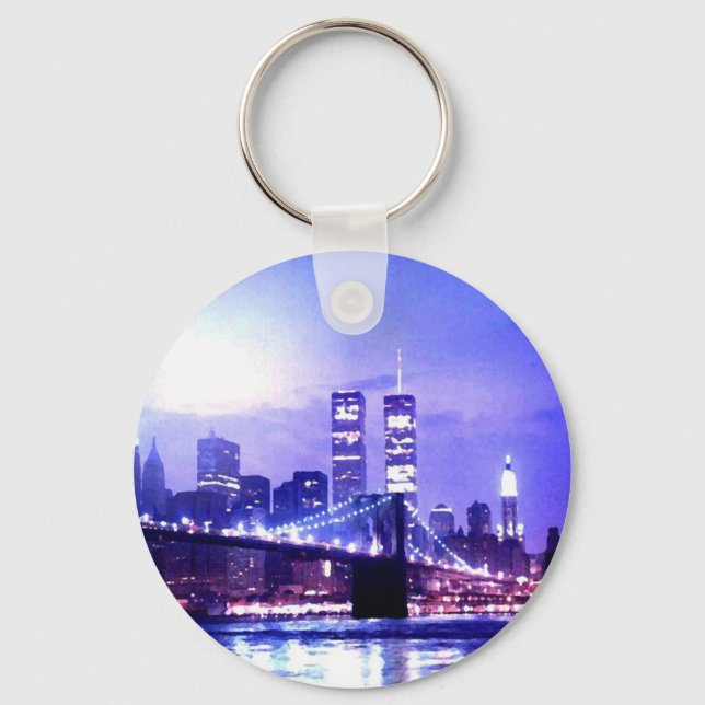 New York City Night Panorama Keychain (Front)