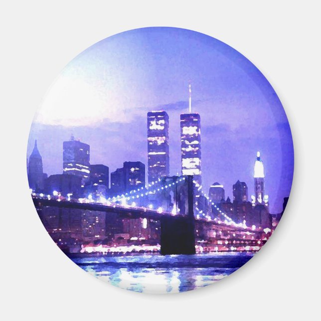 New York City Night Panorama Magnet (Front)