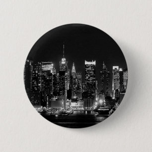 New York City Night Pinback Button